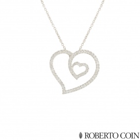 Roberto Coin White Gold Diamond Heart Pendant 0.96ct G/VS Roberto Coin White Gold Diamond Heart Pendant 0.96ct G/VS